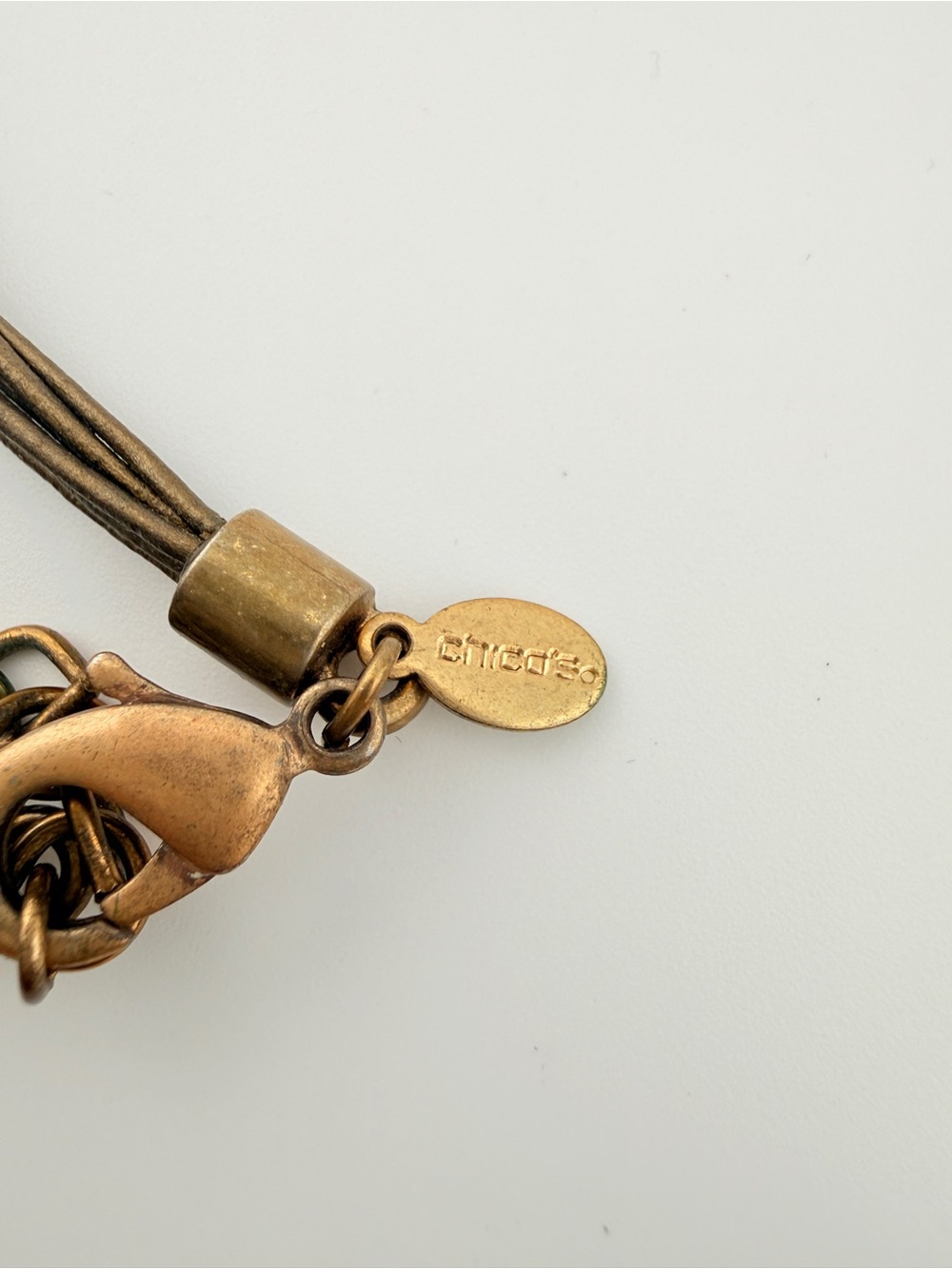 Chico's Copper Multi-Strand Statement Necklace Boho Cross Pendant - Picture 5 of 7